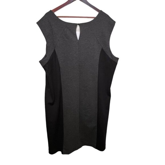 Pennington’s Black & Grey Colourblock Medium Weight MIDI Dress Size 3x - Picture 2 of 5